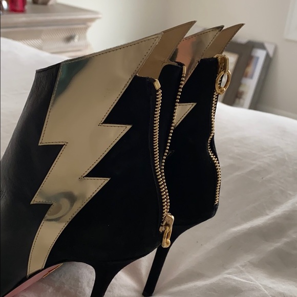 JF London Peep Toe Leather and Suede Bootie - Picture 5 of 7